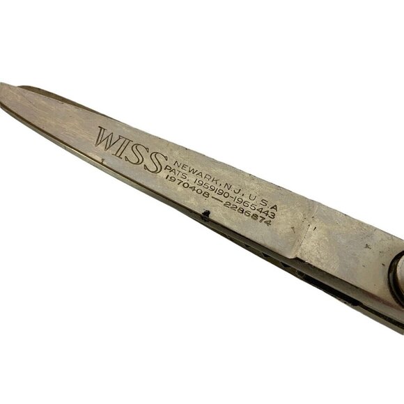 Wiss 9 inch Pinking Shears Black & Silver Vintage Drop Handle Newark NJ USA - Picture 5 of 7